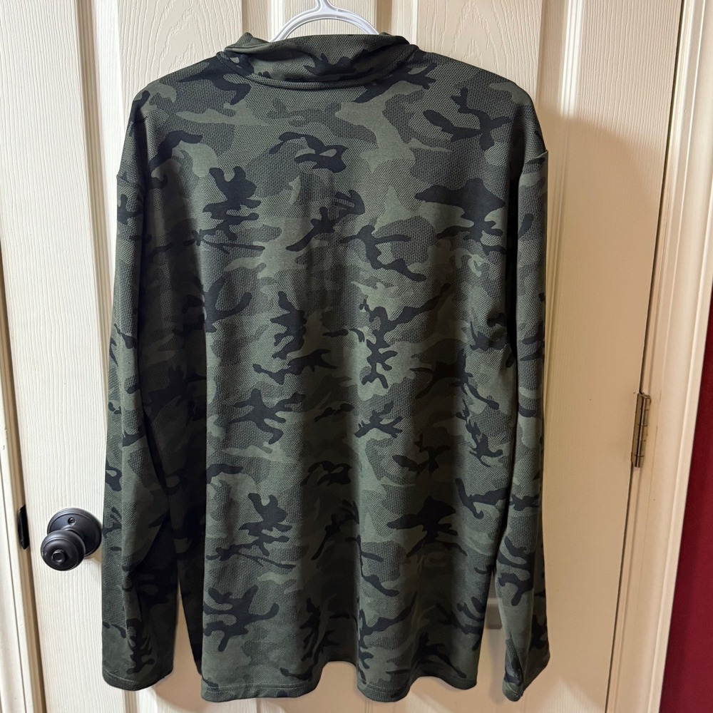 Solaris Active Pullover-Mock Collar 1/4 Zip Pocket. X-Large. Green Camo. - Picture 4 of 6
